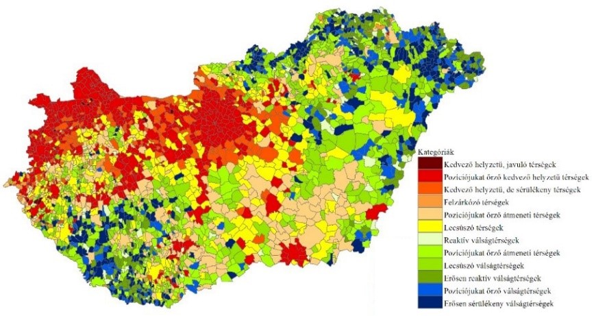 Magyarország „válságszenzitivitás” településtípusainak területi rendszere