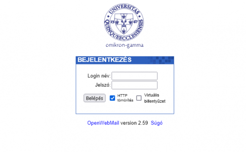 Gamma levelezőrendszer OpenWebMail (klasszikus) felület